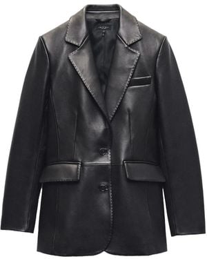 Rag & Bone Ash Leather Blazer - Gray