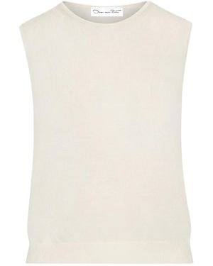 Oscar de la Renta ノースリーブ トップ - ナチュラル