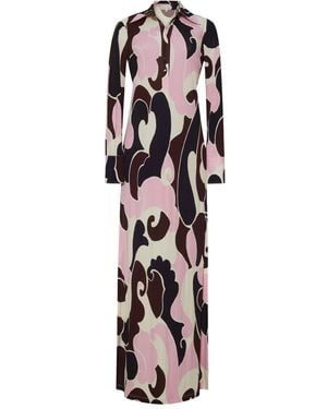 Cara Cara Abstract-Print Collared Day Dress - White