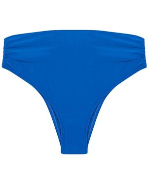 Lenny Niemeyer Slip Bikini Con Ruches - Blu