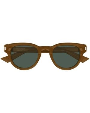 Saint Laurent Round-Frame Sunglasses - Green