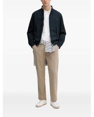 Trussardi Logo-Embroidered High-Neck Jacket - Blue