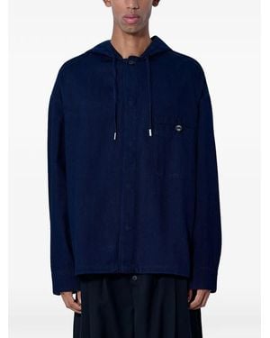 Jacquemus Hooded Denim Shirt Jacket - Blue