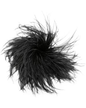 Gianluca Capannolo Feather-Embellished Brooch - Black