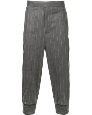 Neil Barrett Pinstriped Tailored Cropped Trousers - Grey