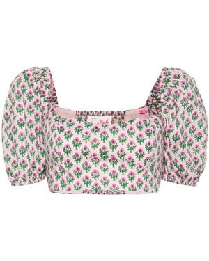 MC2 Saint Barth Delia Cropped Blouse - Pink