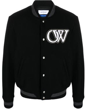Off-White c/o Virgil Abloh Varsity Bomber Jacket - Black