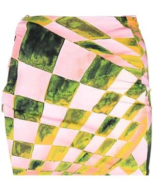 Louisa Ballou Coastline Abstract-Print Miniskirt - Pink