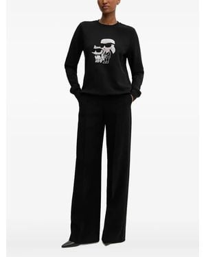 Karl Lagerfeld Crystal-Embellished Sweatshirt - Black