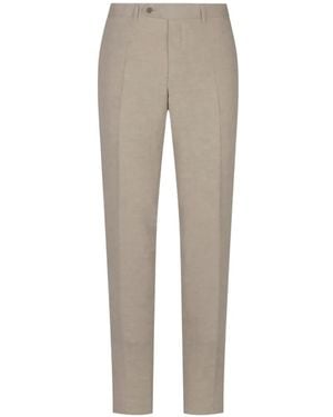 Canali Pressed-Crease Linen Trousers - Natural