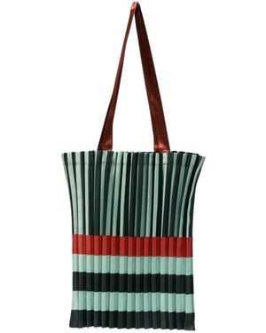 MULTITUDES BAGS Borsa Tote A Righe - Verde