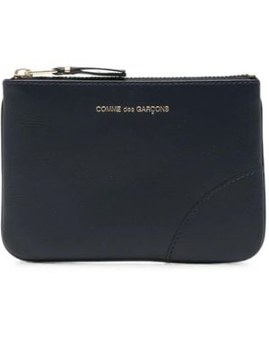 Comme des Garçons Logo-Print Leather Wallet - Blue