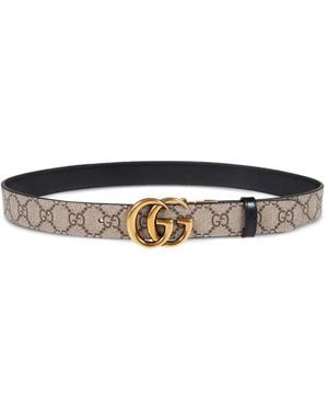 Gucci GGモノグラム レザーベルト - ホワイト