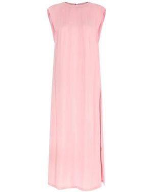Nude Round-Neck Sleeveless Dress - Pink