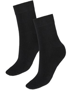 Wolford Chaussettes Côtelées À Semelle En Éponge - Noir