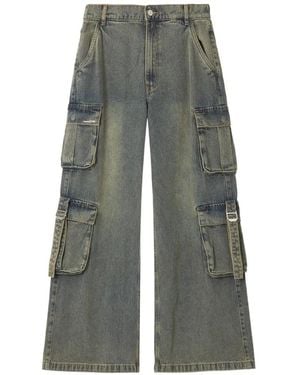 Izzue Multi-Pocket Wide-Leg Jeans - Grey