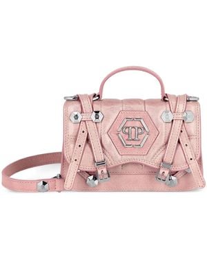 Philipp Plein ヘキサゴン レザートートバッグ S - ピンク