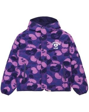 AAPE BY A BATHING AP Camouflage-Print Padded Jacket - Purple