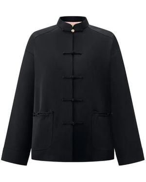 Shanghai Tang Satin Tang Jacket - Black
