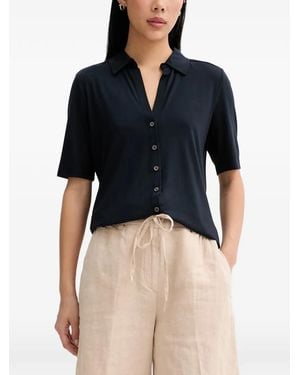Marc O' Polo Camiseta Con Botones De Manga Corta - Azul