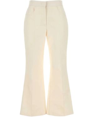 Jil Sander Cotton Flared Trousers - Natural