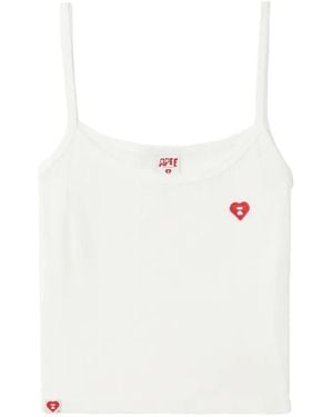 A Bathing Ape Heart Ribbed Tank Top - White