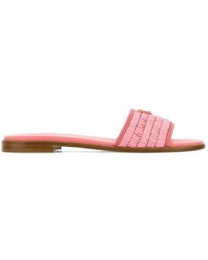 Prada Geraffte Sandalen - Pink