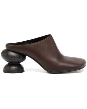 Uma Wang 75Mm Stone Mules - Brown