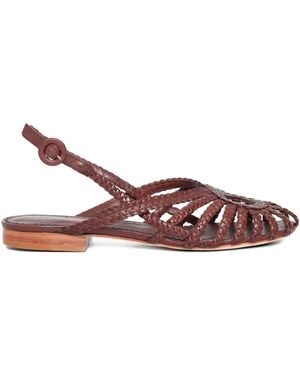 Sarah Chofakian Braided Nudo Slides - Brown