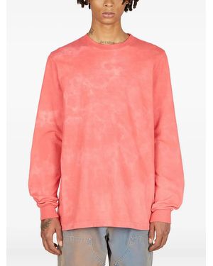 NOTSONORMAL Washed Long-Sleeve Crew Neck T-Shirt - Pink