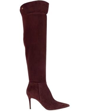 Gianvito Rossi 90Mm Jules Suede Pointed-Toe Boots - Red