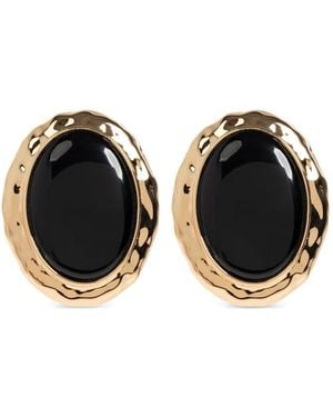 Self-Portrait Stone-Inlay Earrings - Black
