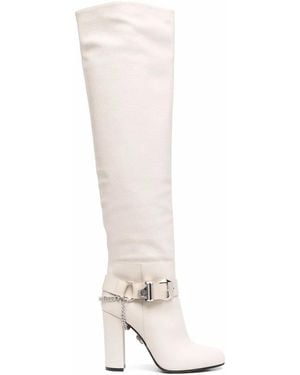 Philipp Plein Buckle-detail Knee-high Boots - White