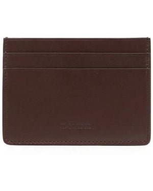 Jil Sander Debossed-logo Leather Cardholder Brown