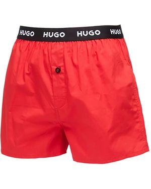 HUGO Logo-Waistband Boxers (Pack Of Three) - Red
