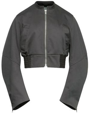 MM6 by Maison Margiela Quilted Cropped Bomber Jacket - Grey