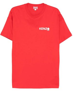 KENZO Logo-detail Cotton T-shirt - レッド