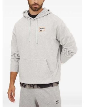PUMA Downtown Graphic-Print Drawstring Hoodie - Gray