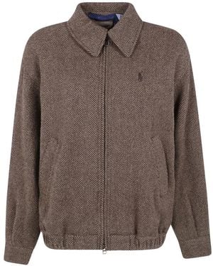 Polo Ralph Lauren Herringbone-Pattern Wool Jacket - Brown
