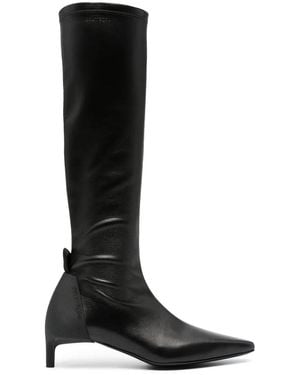 Courreges Scuba Stretch 60Mm Leather Boots - Black