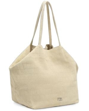 Bimba Y Lola Large Light- Suede Shopper Bag - Natural