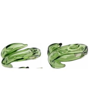 Salvárea Remolino Swirl-Design Earrings - Green