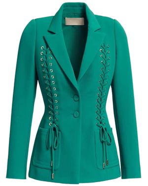 Elie Saab Blazer mit Schnürung - Grün