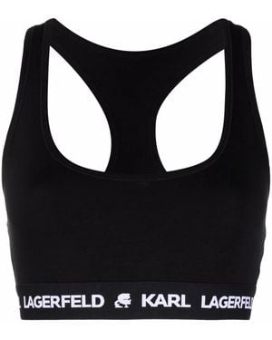 Karl Lagerfeld ロゴ ブラ - ブラック