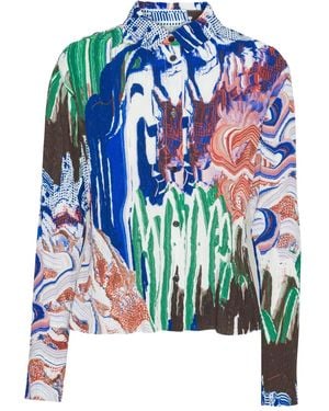 Henrik Vibskov Slope Abstract-Print Shirt - Blue