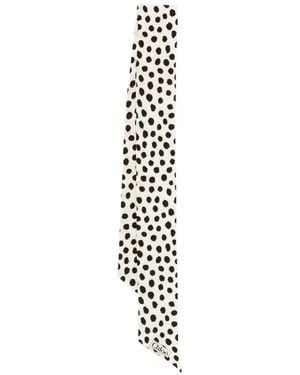 Chloé Polka-Dot Scarf - White