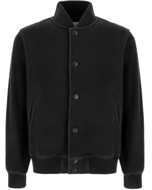 Circolo 1901 Button-Up Felted Jacket - Black