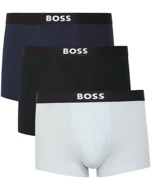 BOSS Logo-Waistband Boxer Briefs (Set Of Three) - Black