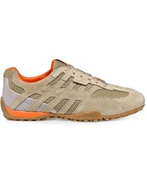 Geox Snake Original Panelled Trainers - Natural