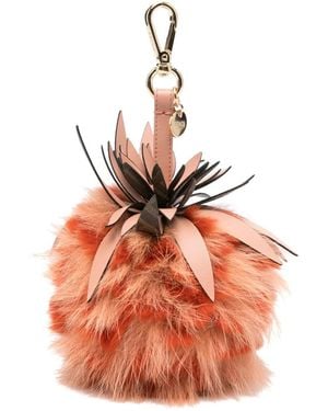 Fendi Leather Keychain - Orange